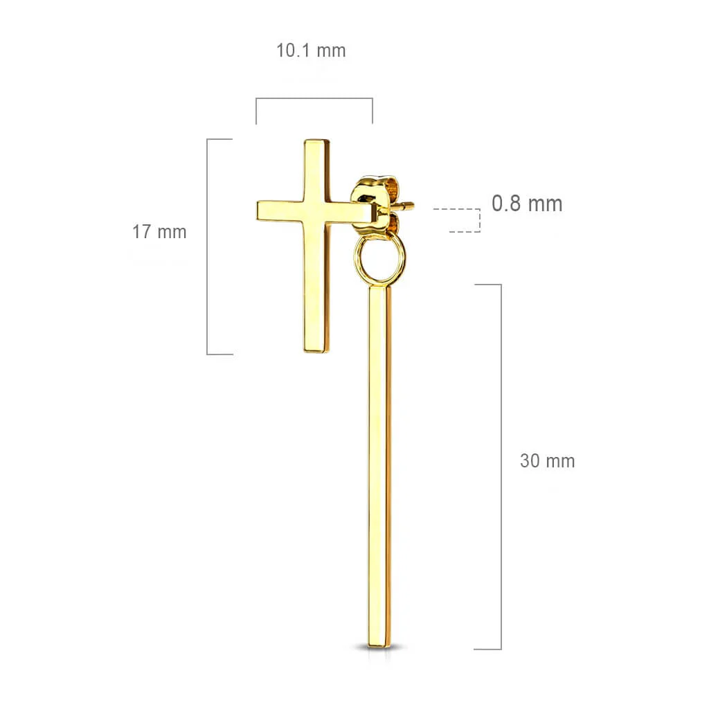 Ohrstecker Kreuz Stab beweglich - Image 2