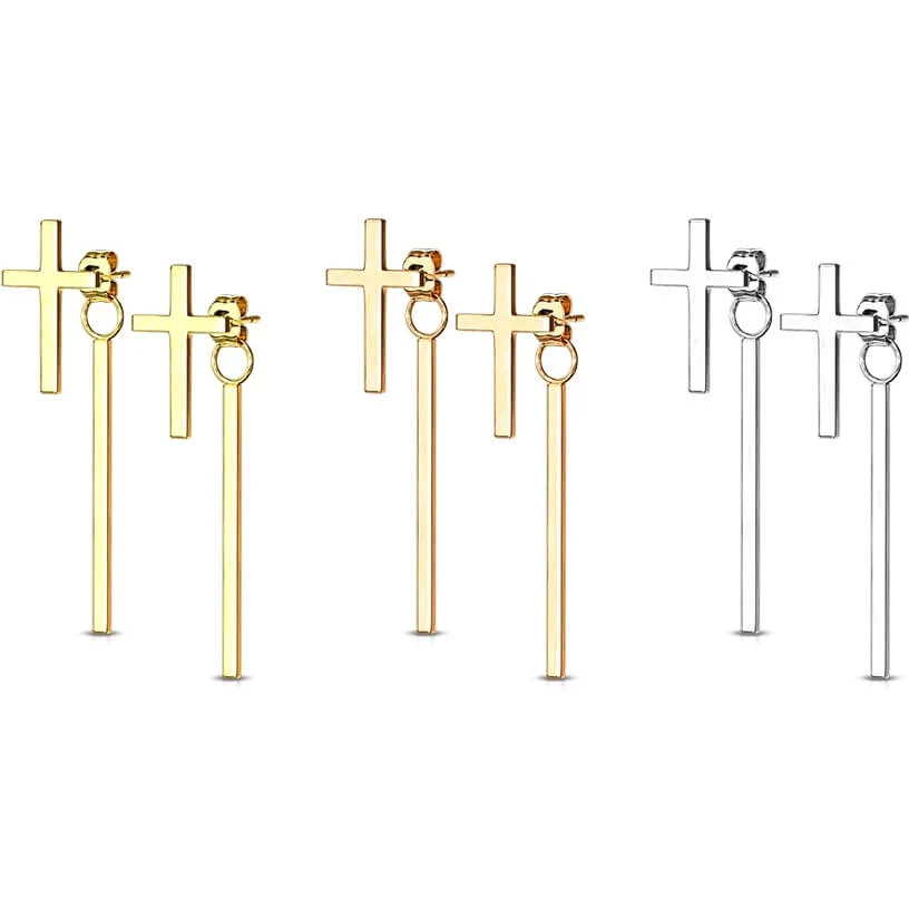 Ohrstecker Kreuz Stab beweglich - Image 3