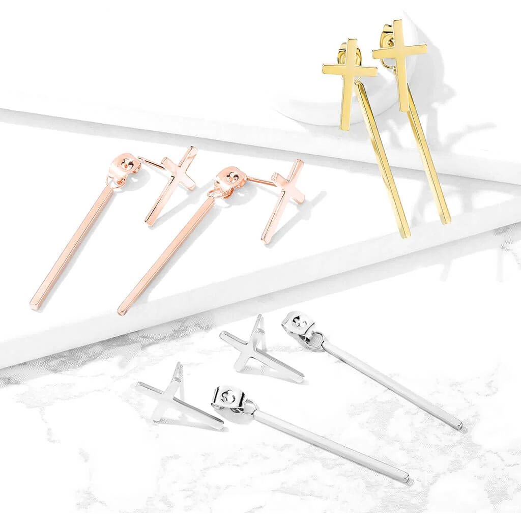 Ohrstecker Kreuz Stab beweglich - Image 6