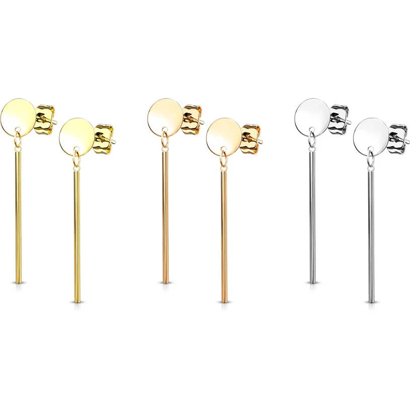 Ohrstecker Kreis Stab beweglich - Image 3