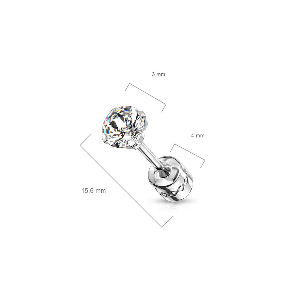 Ohrstecker Zirkonia Rund Beidseitig - Image 2