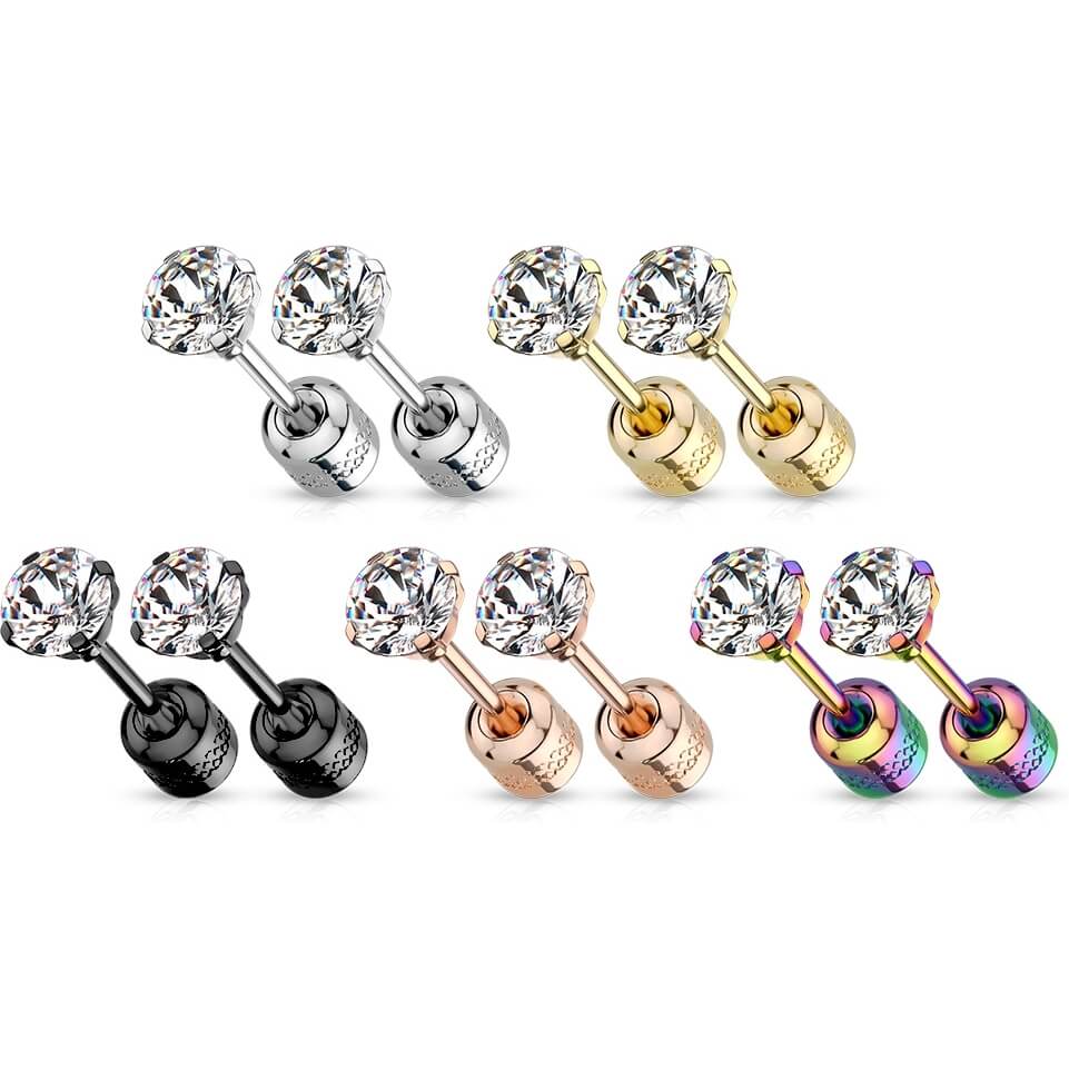 Ohrstecker Zirkonia Rund Beidseitig - Image 3