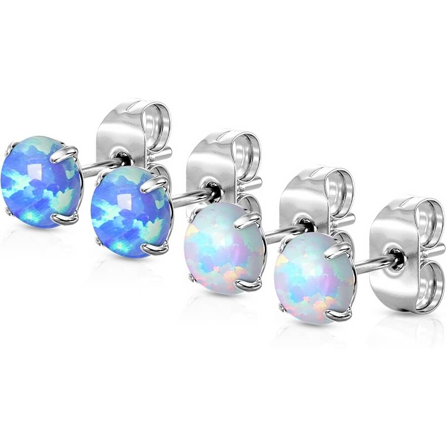 Ohrstecker Opal Rund - Image 2