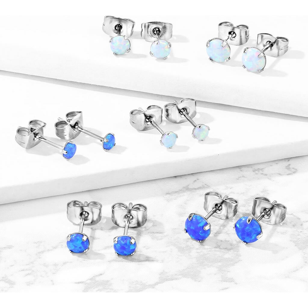 Ohrstecker Opal Rund - Image 5