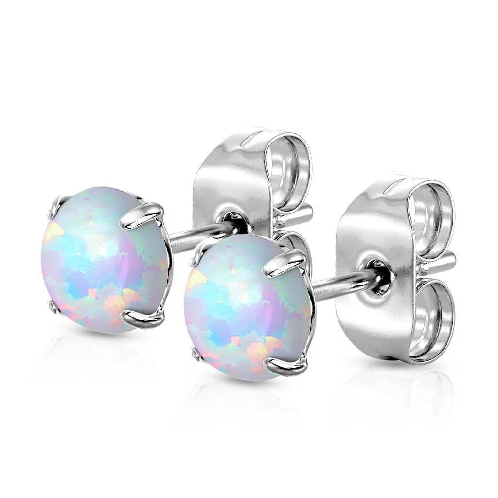 Ohrstecker Opal Rund - Image 6