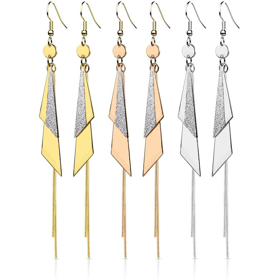 Ohrstecker Dreiecke Kette beweglich - Image 3
