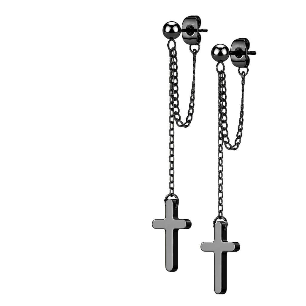 Ohrstecker Kreuz Kette beweglich - Image 6