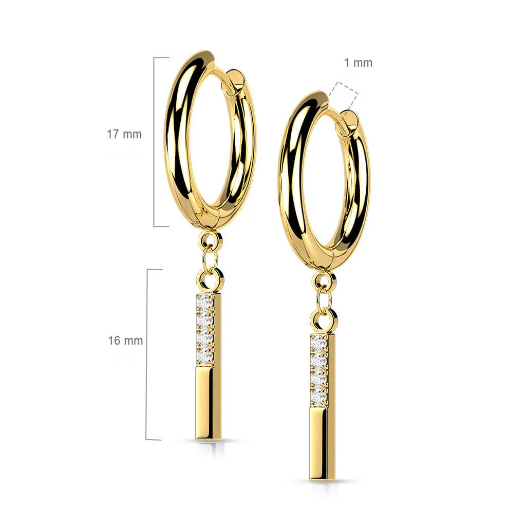 Ohrring Stab Zirkonia beweglich Clicker - Image 2