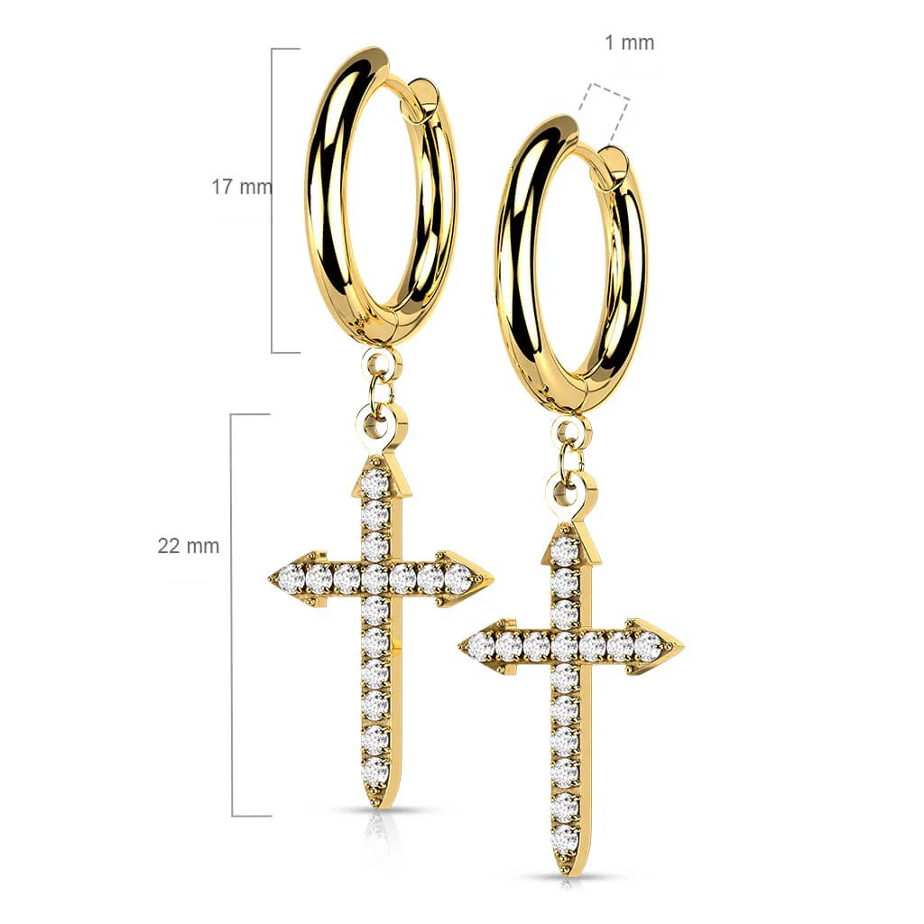 Ohrstecker Kreuz Zirkonia beweglich - Image 2