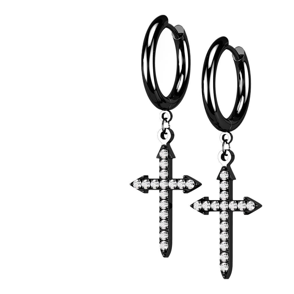 Ohrstecker Kreuz Zirkonia beweglich - Image 6