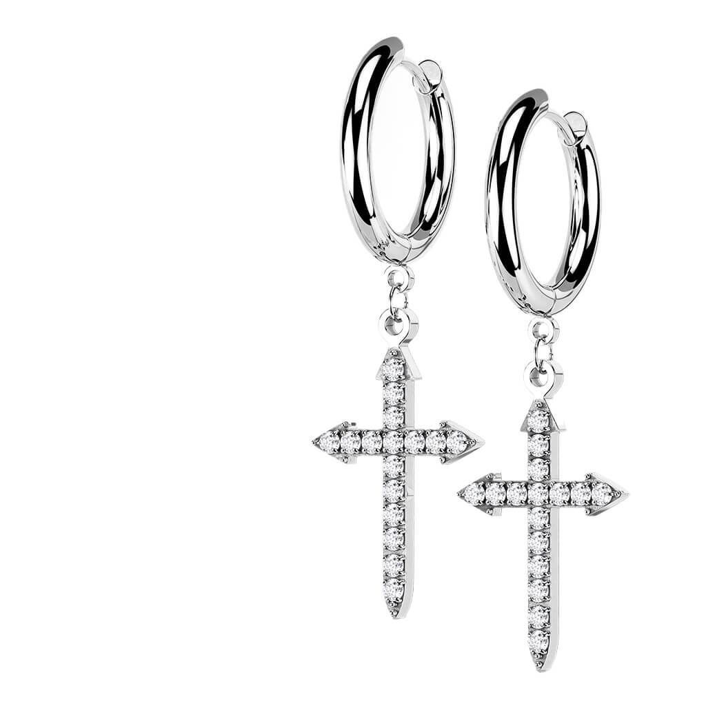Ohrstecker Kreuz Zirkonia beweglich - Image 7