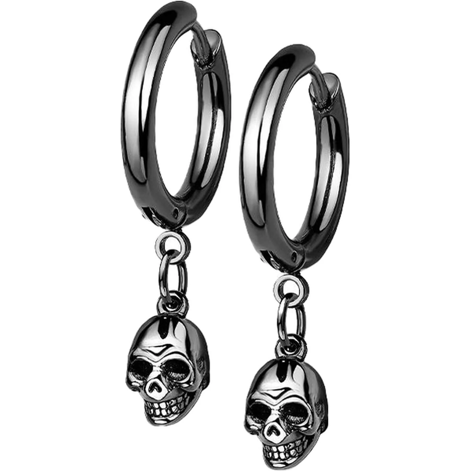 Ohrring Totenkopf Schwarz beweglich Clicker