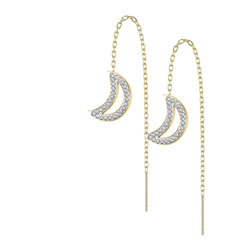 Ohrstecker Mond Kette beweglich Zirkonia - Image 4