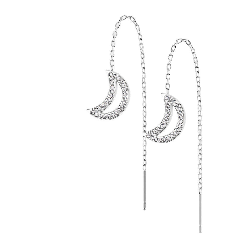 Ohrstecker Mond Kette beweglich Zirkonia - Image 7