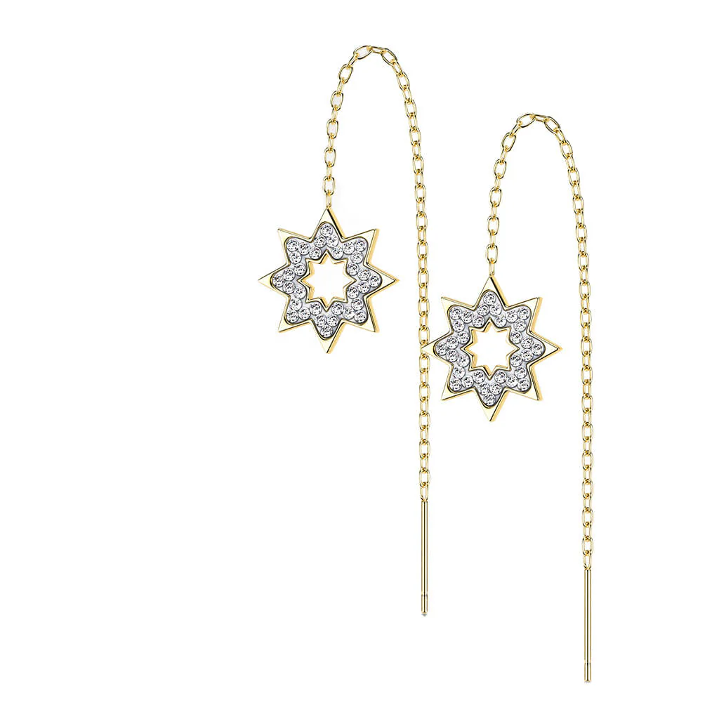 Ohrstecker Schneeflocke Kette beweglich Zirkonia - Image 4