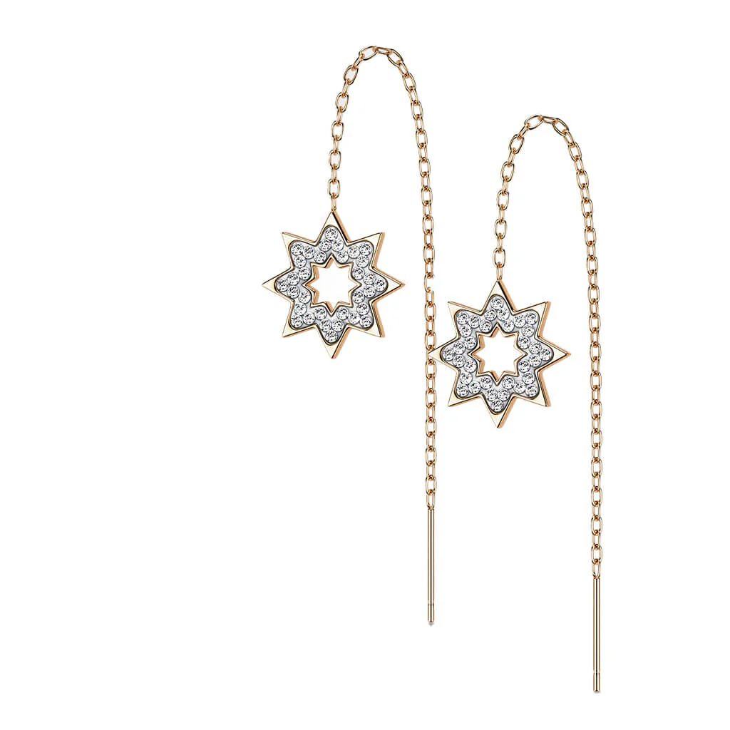 Ohrstecker Schneeflocke Kette beweglich Zirkonia - Image 6