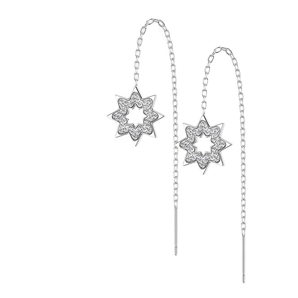 Ohrstecker Schneeflocke Kette beweglich Zirkonia - Image 7