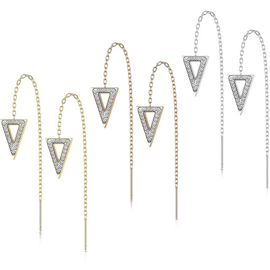 Ohrstecker Dreieck Kette beweglich Zirkonia - Image 3