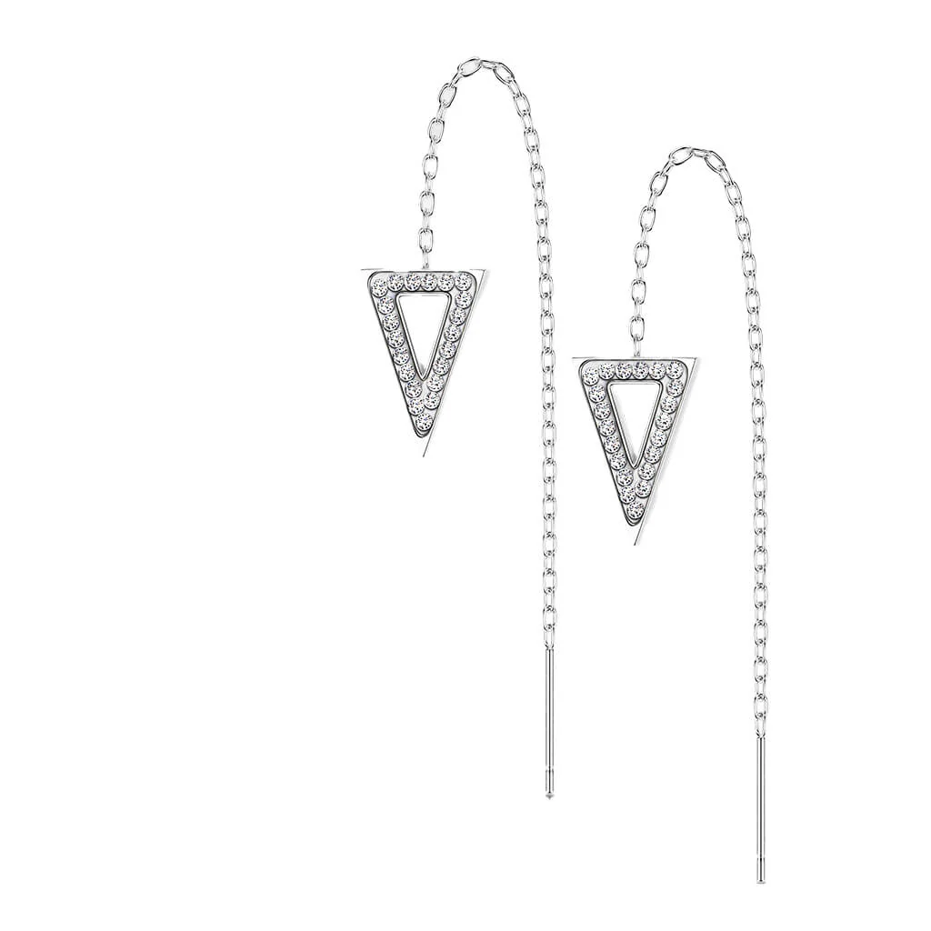 Ohrstecker Dreieck Kette beweglich Zirkonia - Image 7