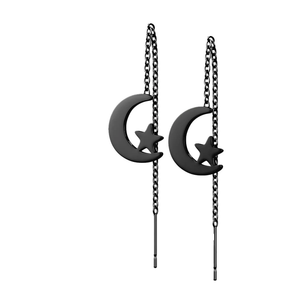 Ohrstecker Stern Mond Kette beweglich - Image 5
