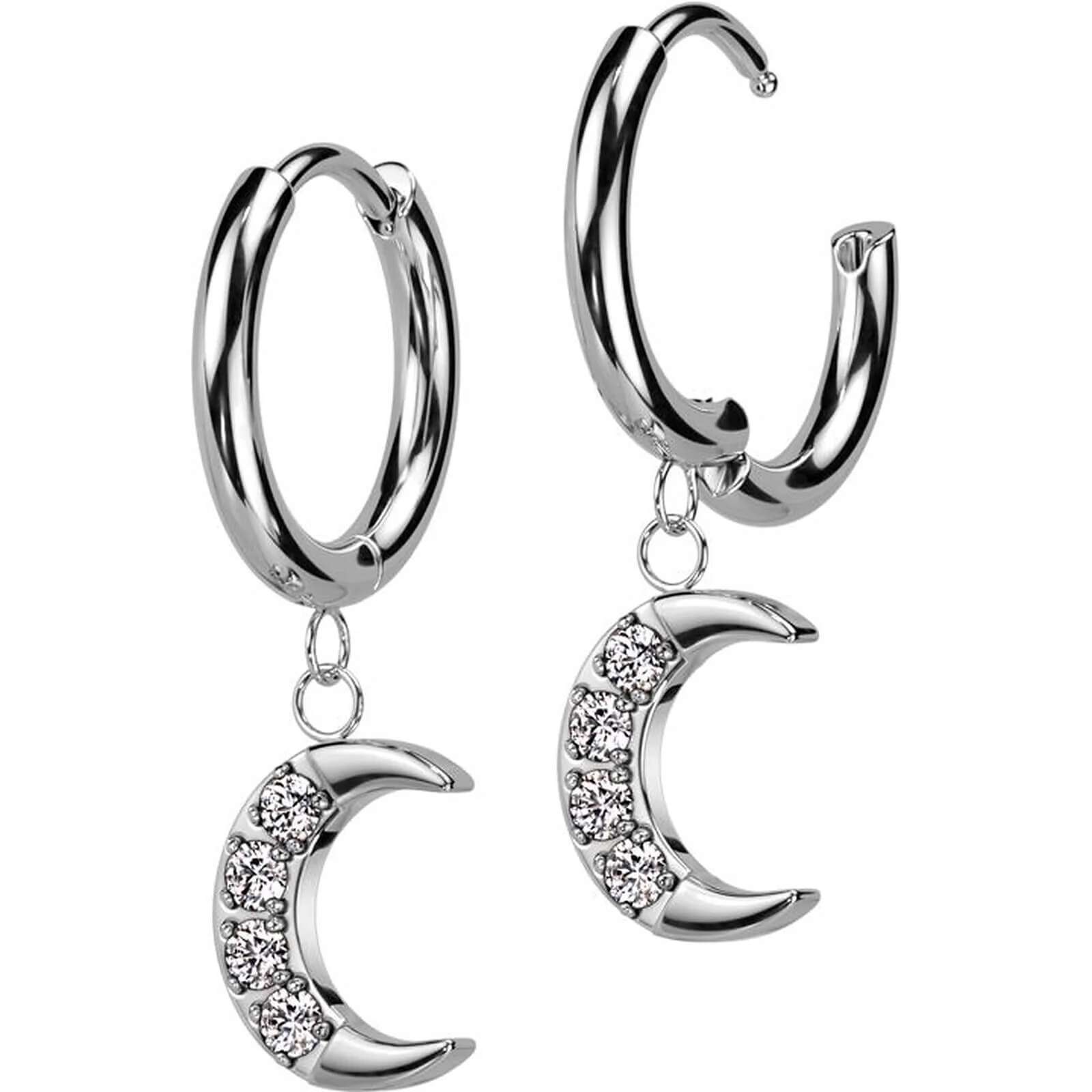 Ohrring Mond Zirkonia beweglich Clicker