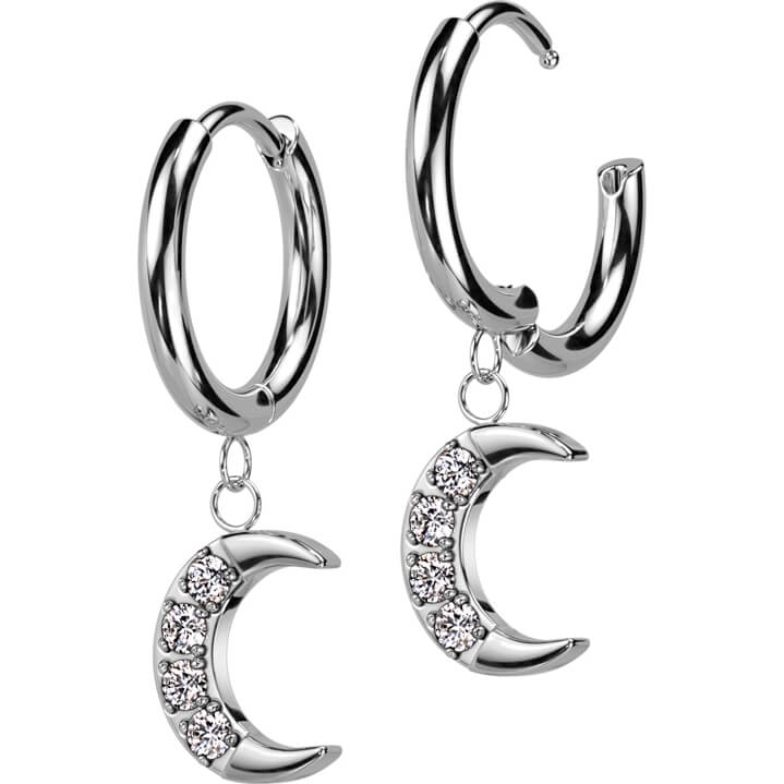Ohrring Mond Zirkonia beweglich Clicker - Image 3