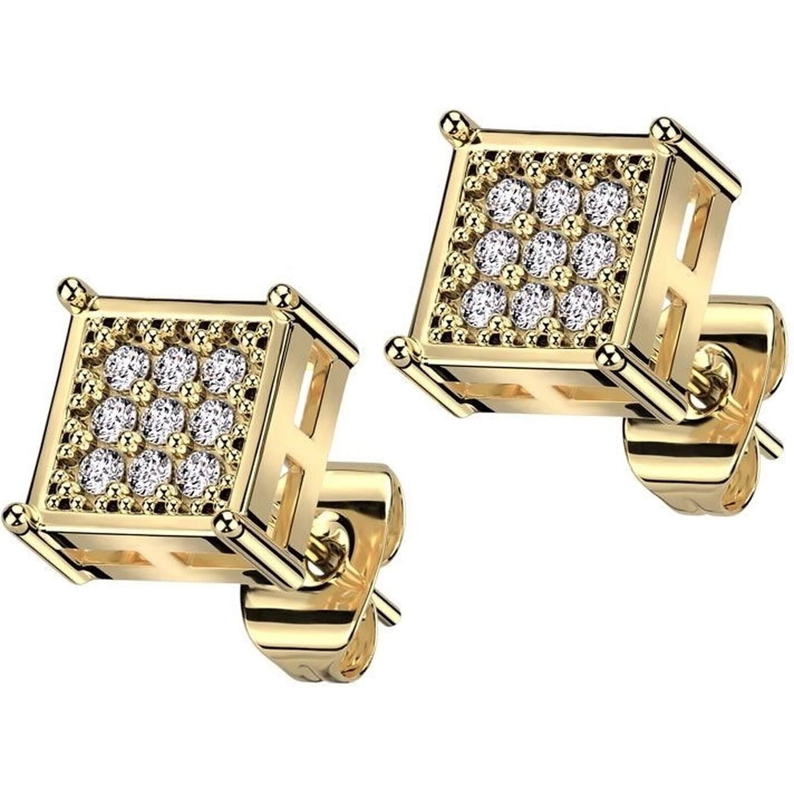 Ohrstecker Quadrat Zirkonia
