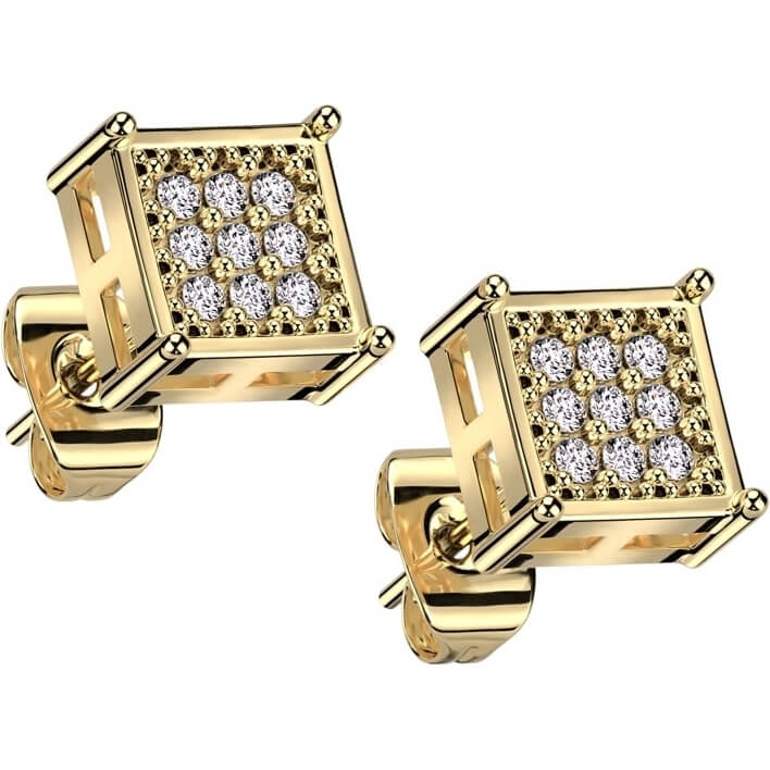 Ohrstecker Quadrat Zirkonia - Image 2