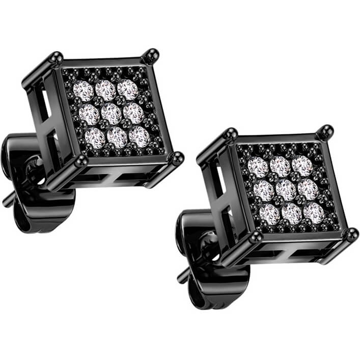 Ohrstecker Quadrat Zirkonia - Image 3