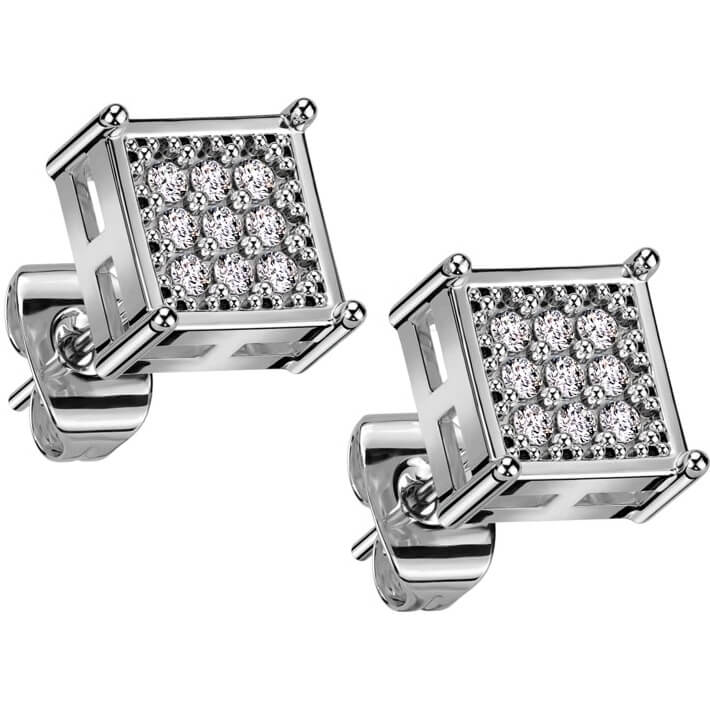 Ohrstecker Quadrat Zirkonia - Image 4
