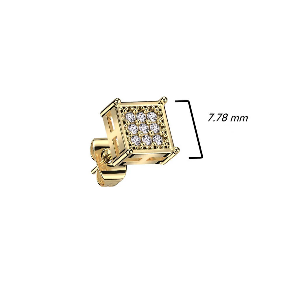 Ohrstecker Quadrat Zirkonia - Image 5
