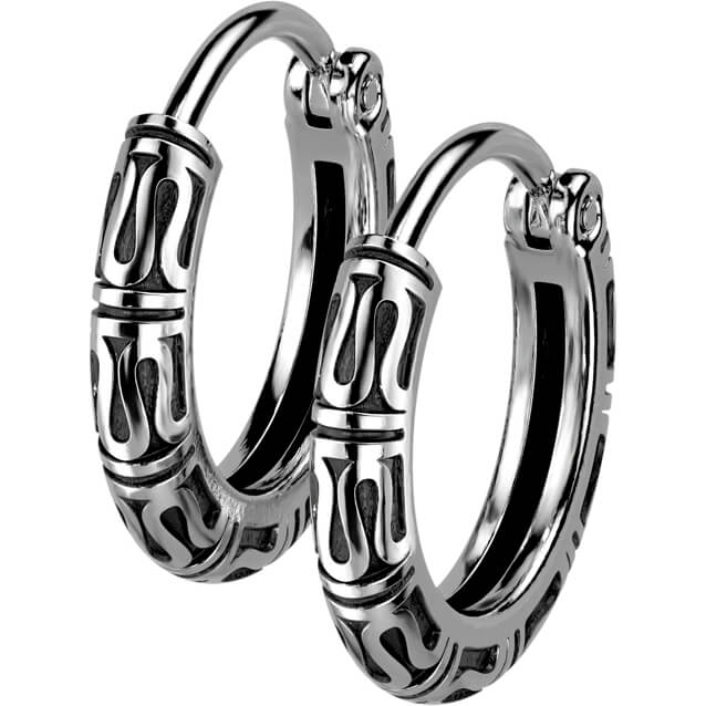 Ohrring Tribal Silber Clicker - Image 2
