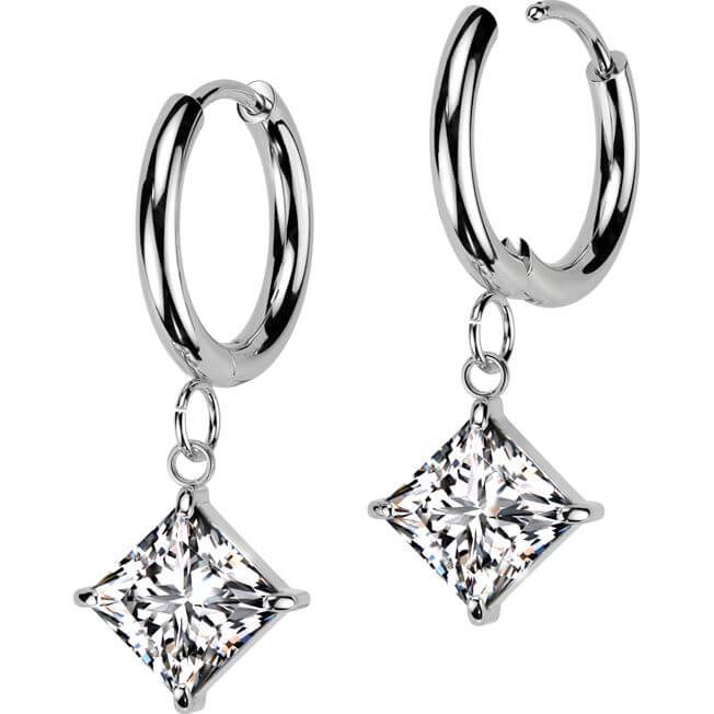 Ohrring Quadrat Zirkonia Anhänger - Image 4