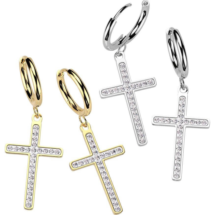 Ohrring Kreuz Anhänger Zirkonia - Image 2