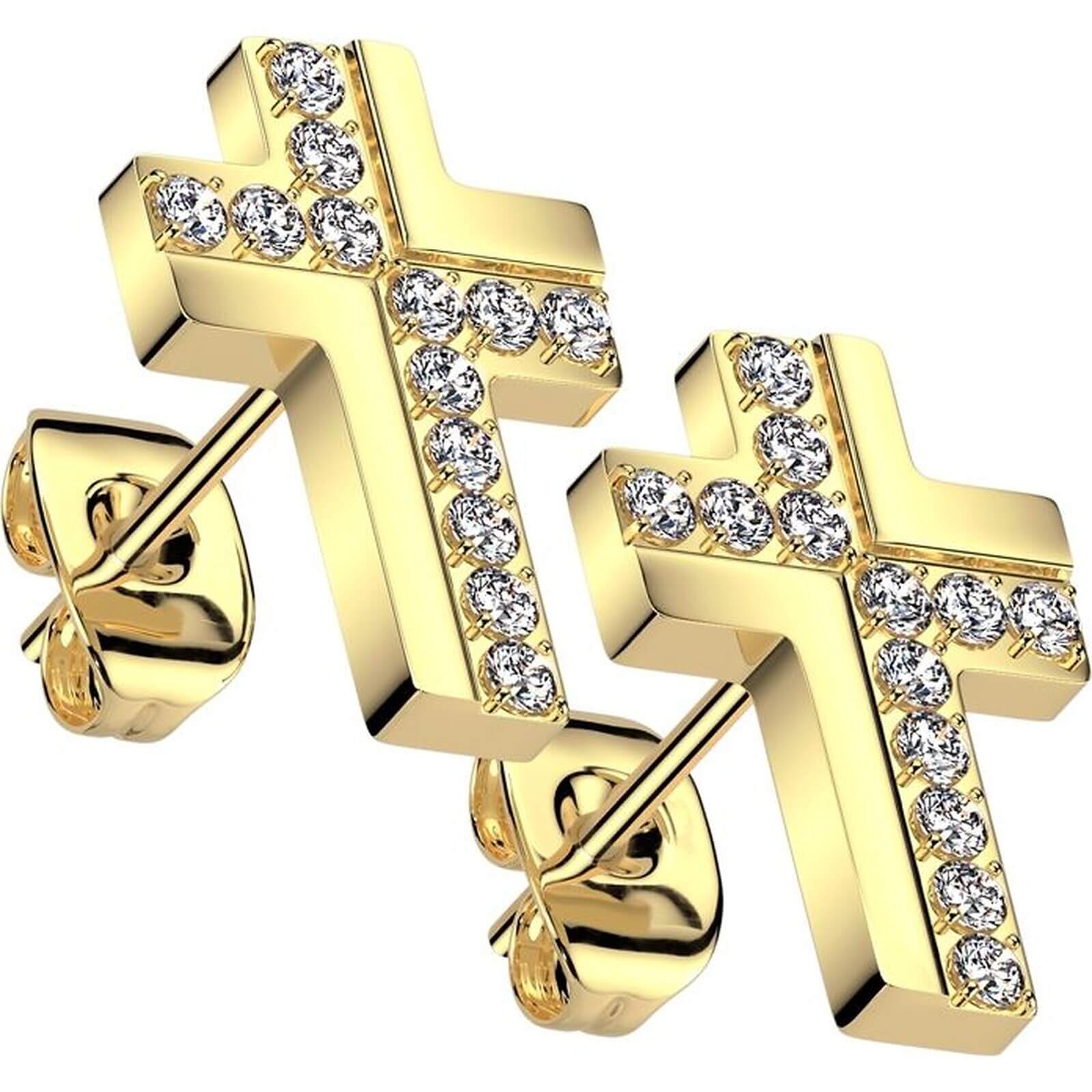 Ohrring Kreuz Zirkonia