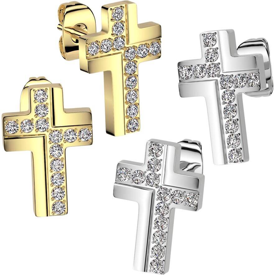 Ohrring Kreuz Zirkonia - Image 2
