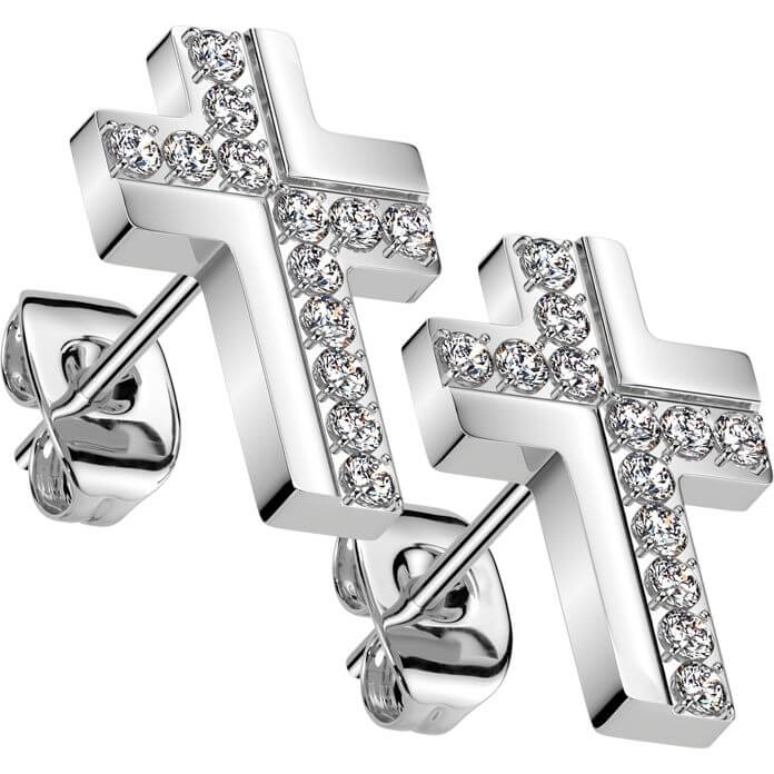 Ohrring Kreuz Zirkonia - Image 4