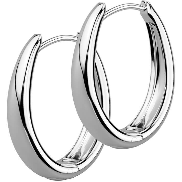Creole ovale Ohrringe Clicker - Image 2