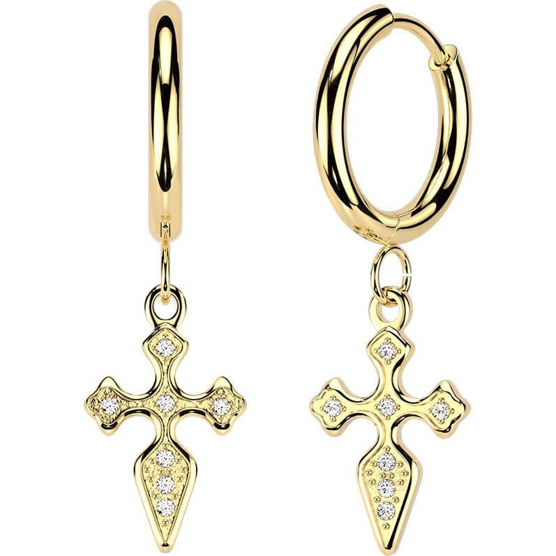 Ohrring Pave Zirkonia Kreuz Anhänger 1 Paar - Image 3