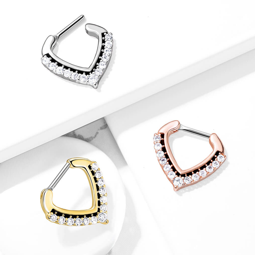 Septum Piercing Clicker Dreieck Zirkonia Clicker - Image 4