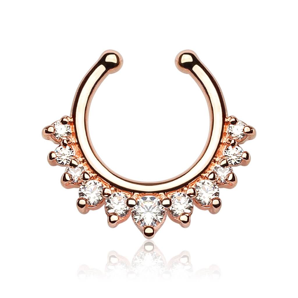 Fake Nasenpiercing Septum 11 Zirkonia Biegbar - Image 3
