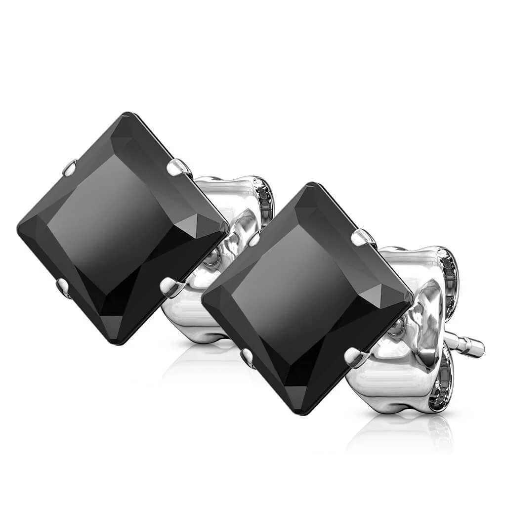 Ohrstecker Quadrat Zirkonia Silber - Image 4