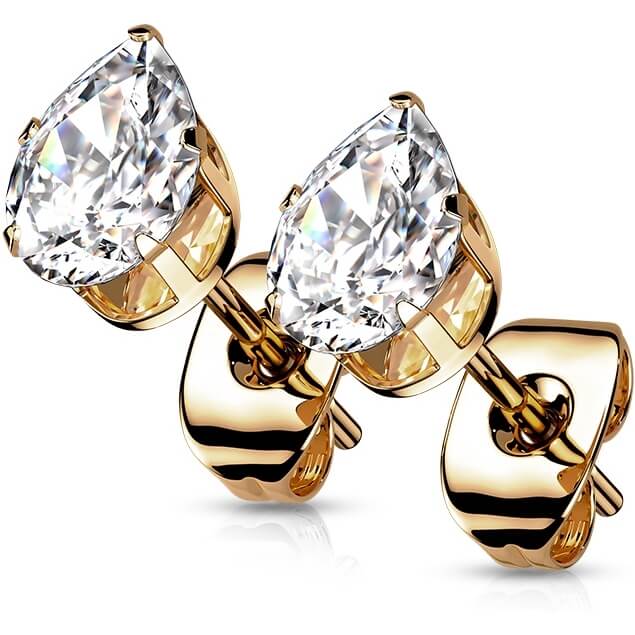 Ohrstecker Trofen Zirkonia Gold - Image 10