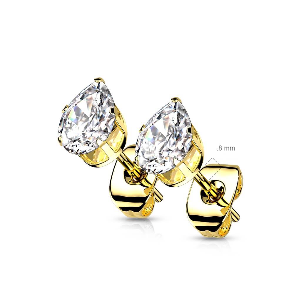 Ohrstecker Trofen Zirkonia Gold - Image 11