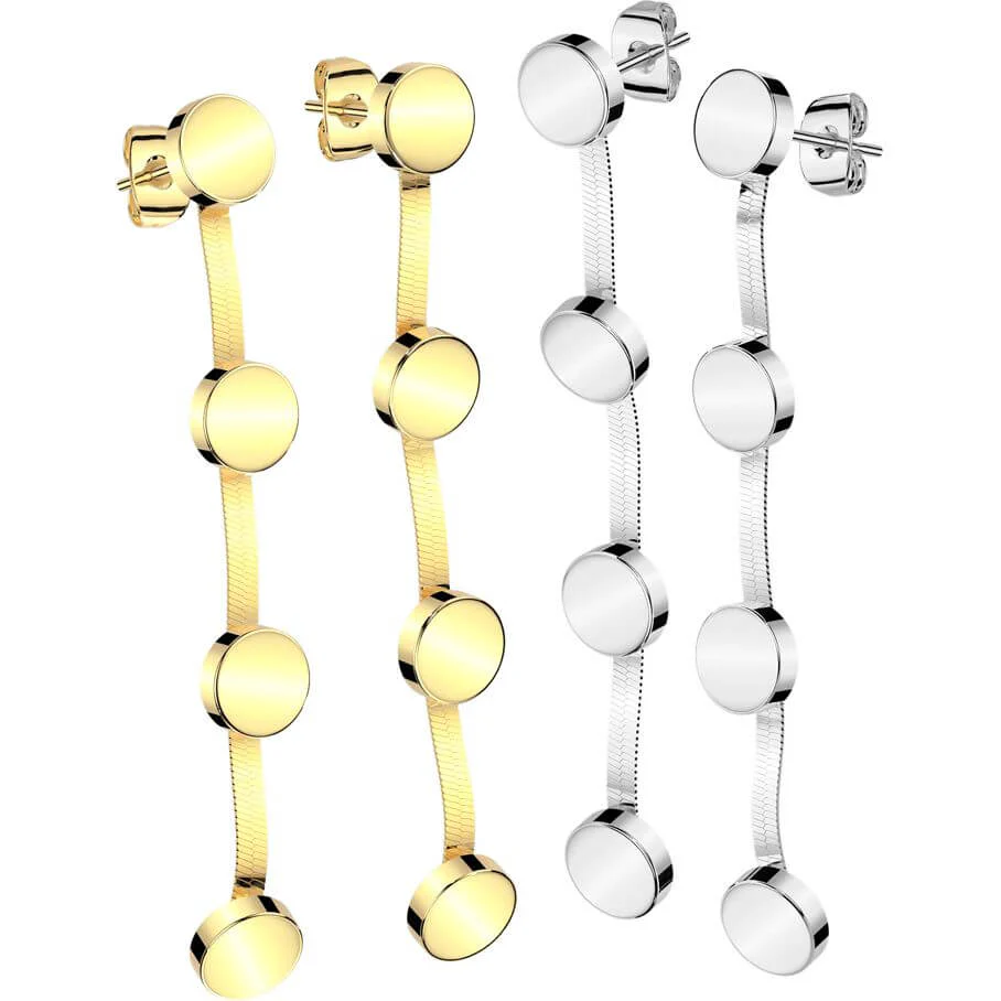 Ohrstecker Anhänger mit flachen Ringen - Image 3