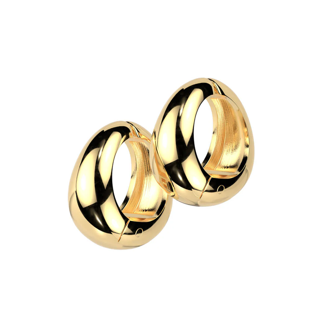 Earcuff breiter ovaler Fake-Piercing Clip - Image 3