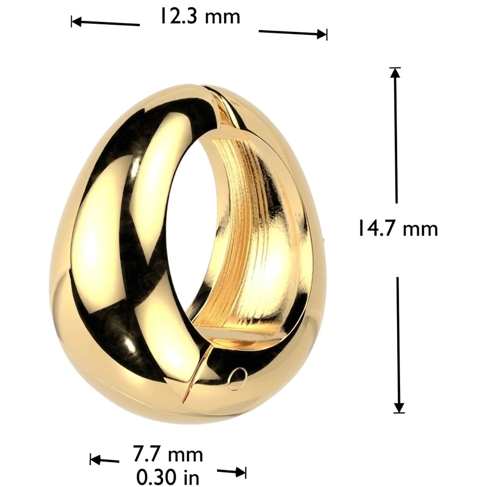 Earcuff breiter ovaler Fake-Piercing Clip - Image 4
