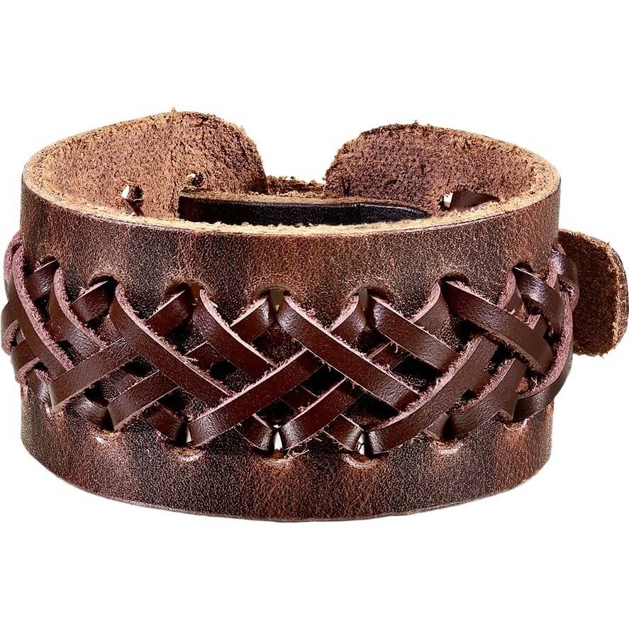 Armband Braun Kreuz Geflochten
