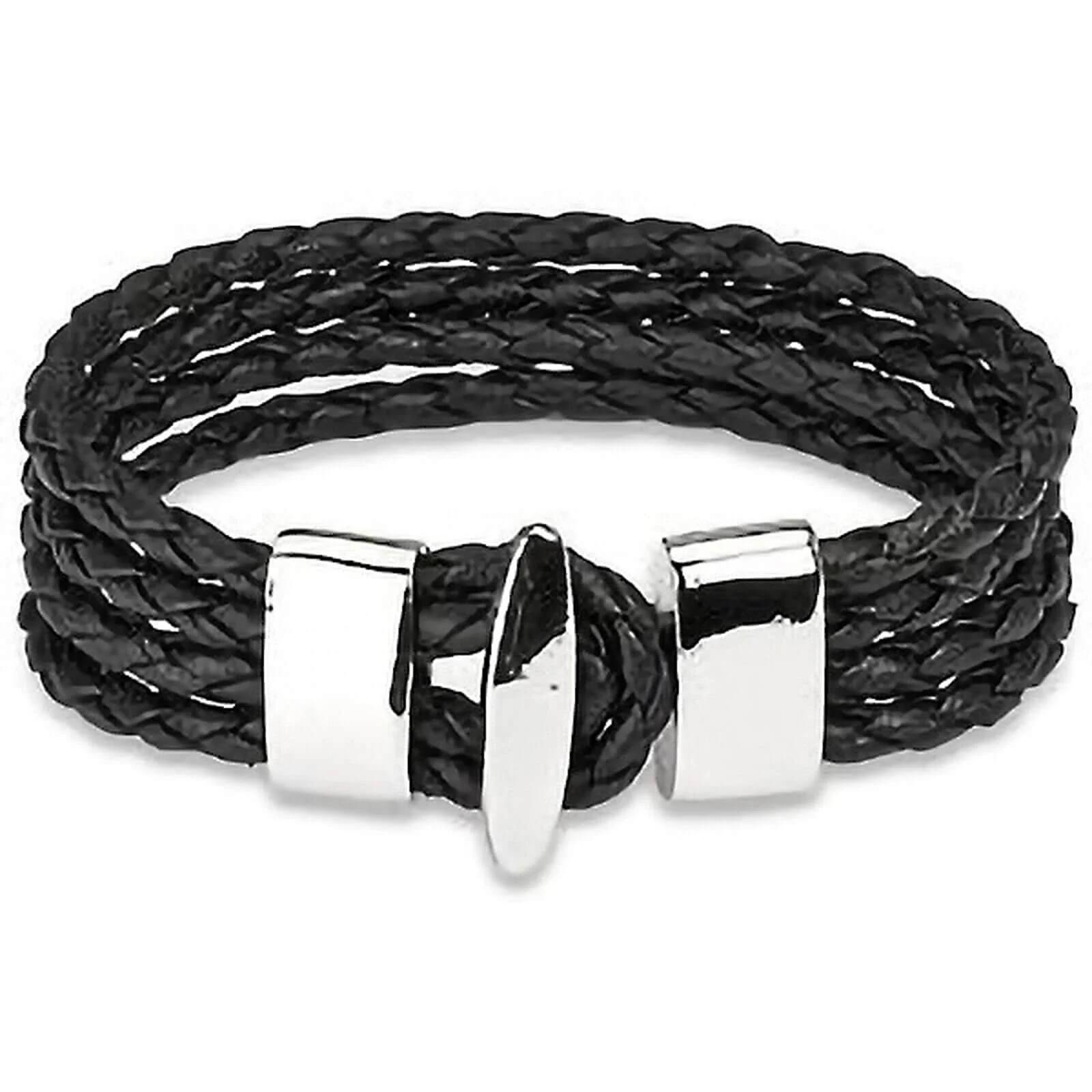 Armband Schwarz 4 Bänder Geflochten