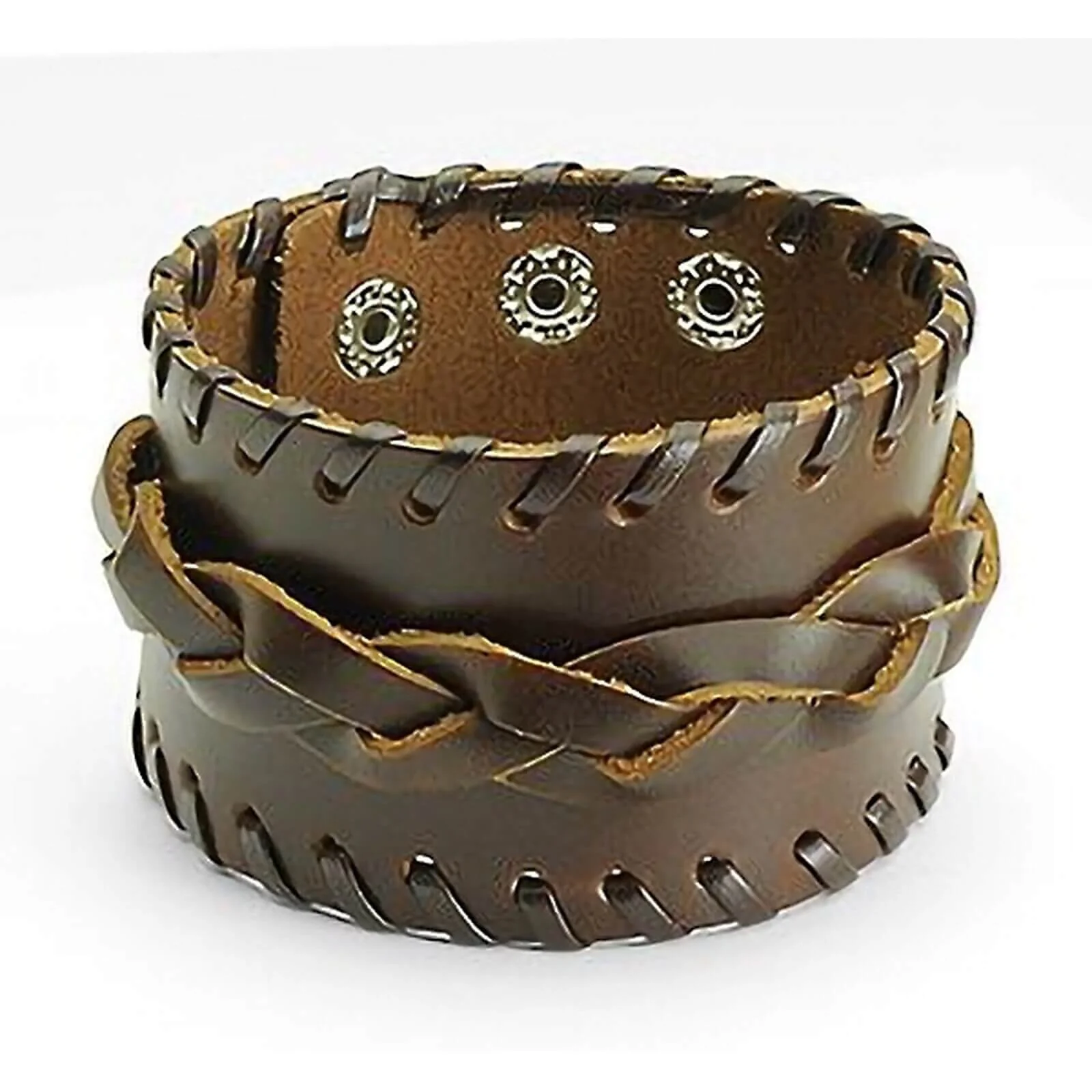 Armband Breit Braun Geflochten